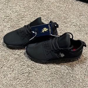 U.S. Polo Assn. Black/Red Sneakers. Size 6 NWT